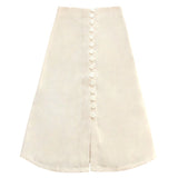 ULURU Button-down Skirt In Off-white - Sumiye Co