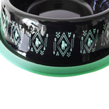 Eco-friendly Non Skid Boho Stainless Steel Dog Bowl - Black (24 oz)-3