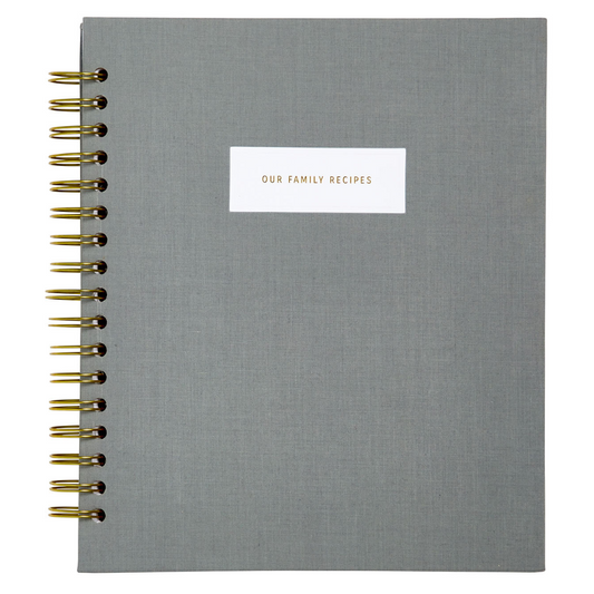 Our Family Recipes: A Meals and Memories Keepsake (Grey) by Promptly Journals