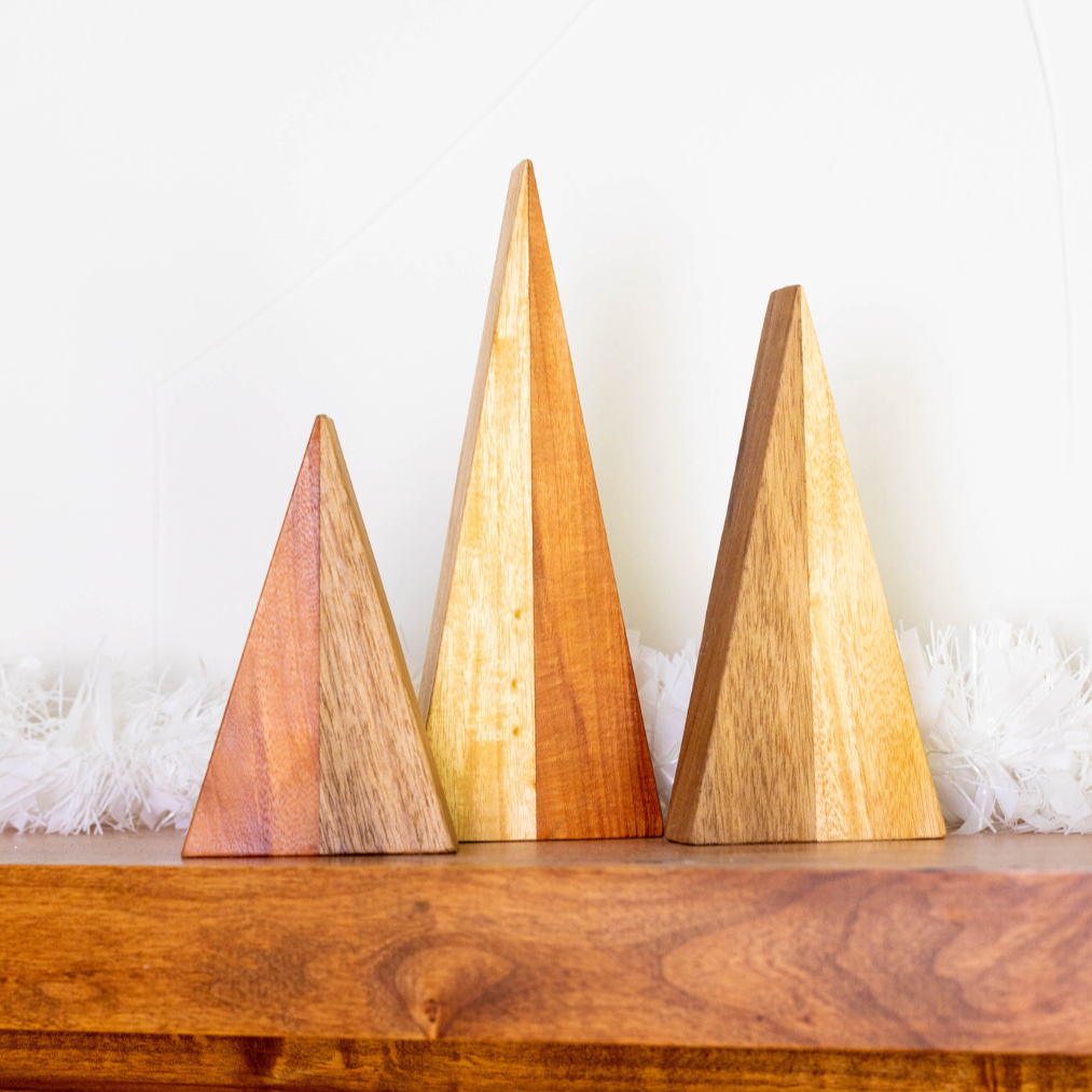 Reclaimed Wood Standing Christmas Trees - Set of 3 - Sumiye Co