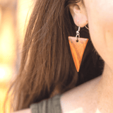 Wood Triangle Earrings - Sumiye Co