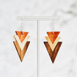 Tri-Tone Arrowhead Wood Earrings - Sumiye Co