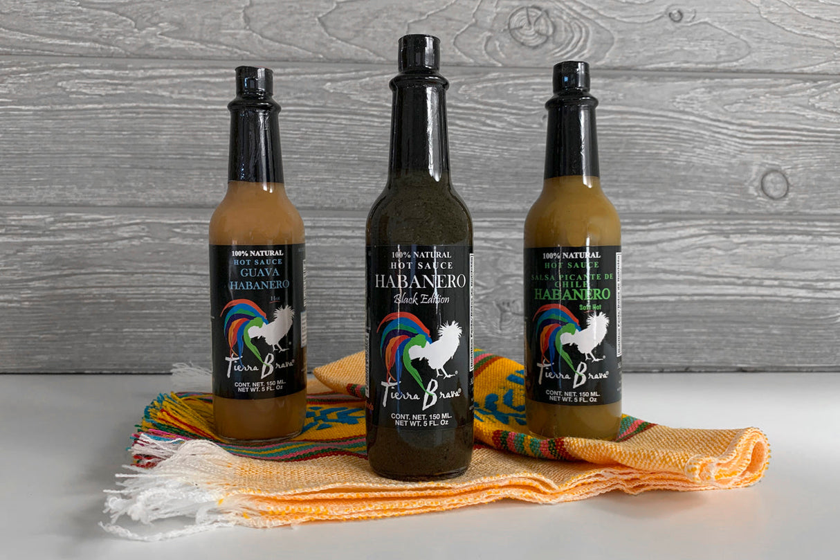 Habanero Hot Sauce Trio & Napkins Set - Sumiye Co