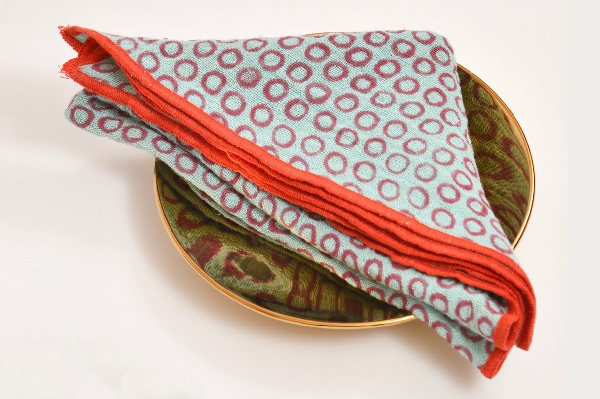 Punjabi Block Print Napkins - Set of 4 - Sumiye Co