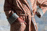 Block Print Reversible Robe - Sumiye Co