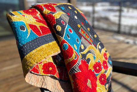 Vintage Kantha Blanket Throw 50'' x 60'' | Assorted Colors - Sumiye Co