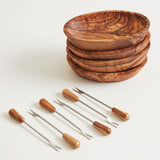 Italian Olivewood Aperitivo Set | Bowls & Forks - Sumiye Co