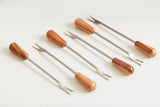 Italian Olivewood Aperitivo Forks - Set of 6 - Sumiye Co