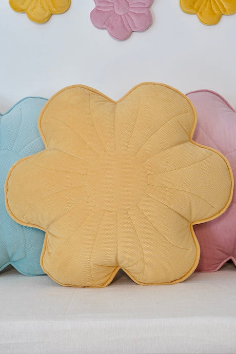 Flower Pillow Velvet "Honey Azalea"  | Kids Room & Nursery Decor - Sumiye Co