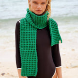 WAFFLE Crochet Scarf in Green