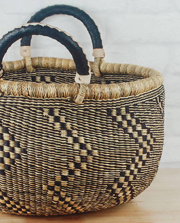 Bolga Baskets Large Round Two Handle | Ghana - Sumiye Co