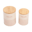 Pet Treat Storage Canister - White Swan & Gold- Set of 2-0