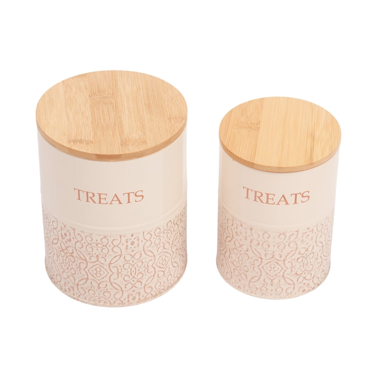 Pet Treat Storage Canister - White Swan & Gold- Set of 2-0