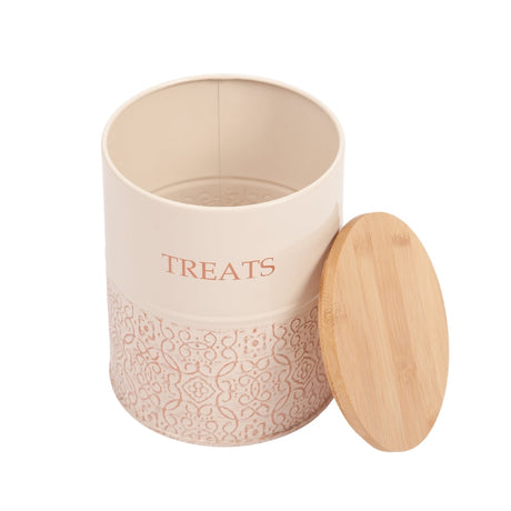 Pet Treat Storage Canister - White Swan & Gold- Set of 2-1