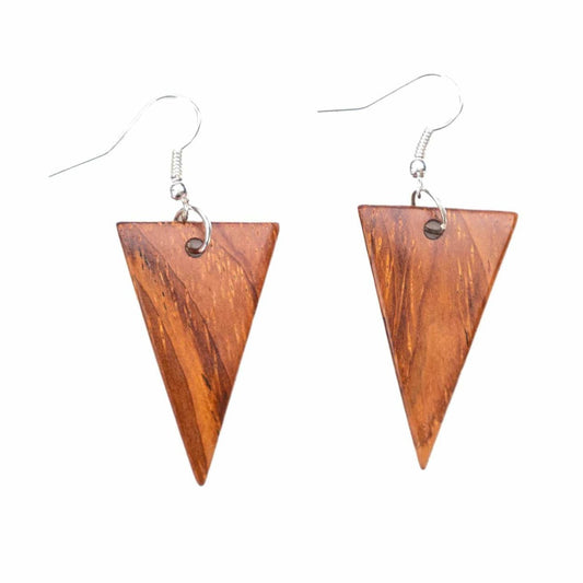 Wood Triangle Earrings - Sumiye Co