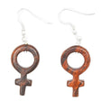 Wood Female Symbol Earrings - Sumiye Co