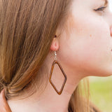 Wood Diamond Hoop Earrings - Sumiye Co