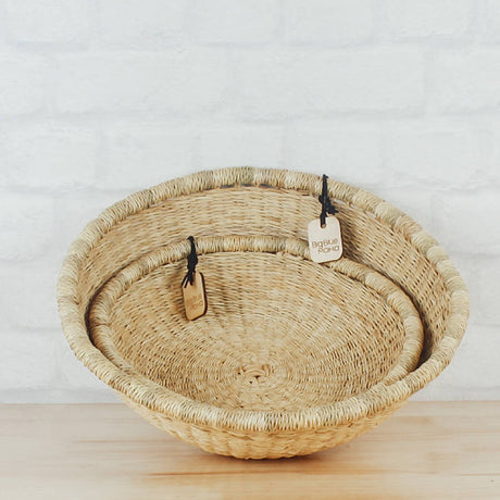 Bolga Baskets Tray Basket Natural Palette | Ghana - Sumiye Co