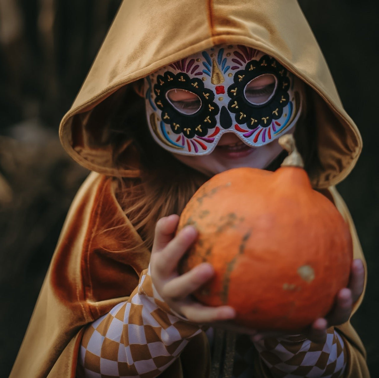 Kids Mask Embroidered Colorful Halloween Skull