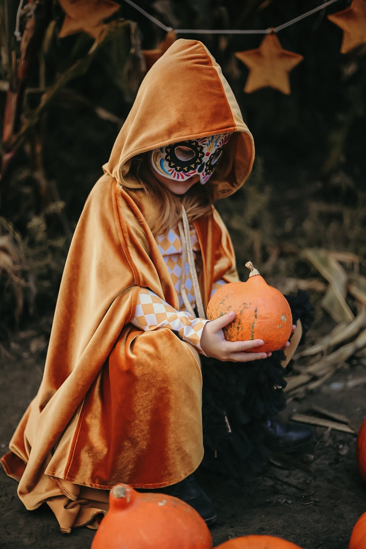 Kids Mask Embroidered Colorful Halloween Skull