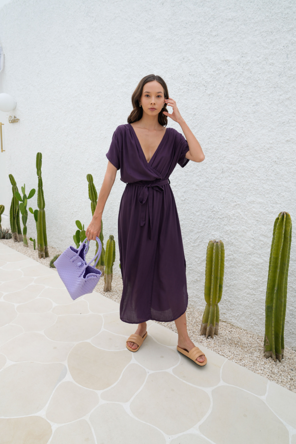 Zoe Woven Tote Small - Lavender - Sumiye Co