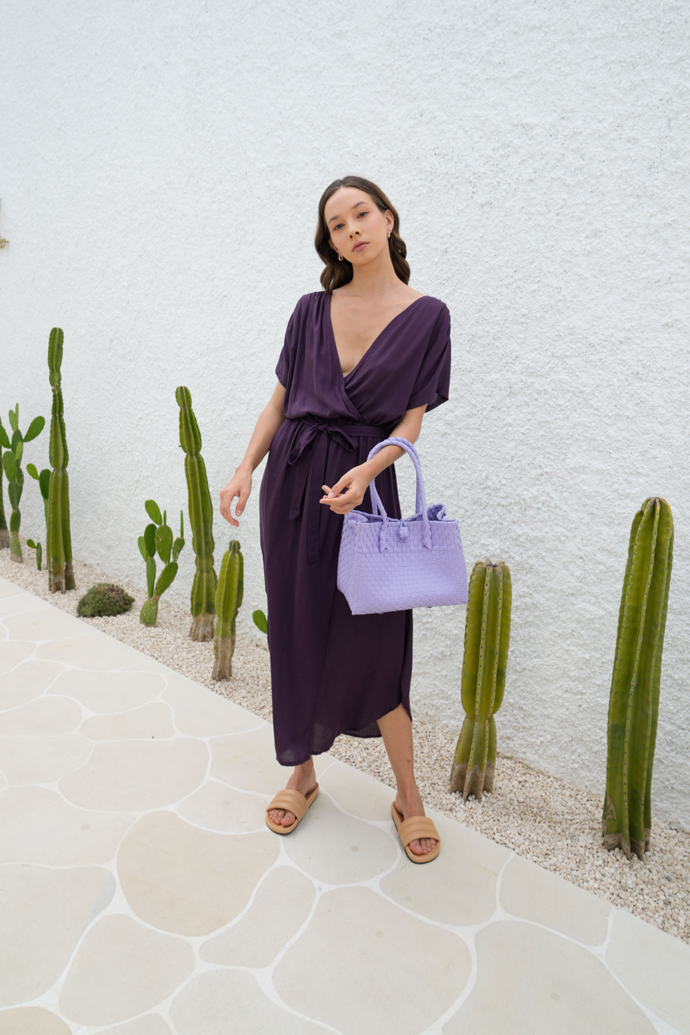 Zoe Woven Tote Small - Lavender - Sumiye Co