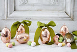 Copper Etched Bird & Floral Egg Ornaments (Set of 4) | Vintage French Inspired - Sumiye Co