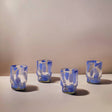 Marta Stackable Glass Blue & Clear - Set of 4 | Artisan Made - Sumiye Co