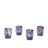 Marta Stackable Glass Blue & Clear - Set of 4 | Artisan Made - Sumiye Co