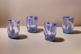 Marta Stackable Glass Blue & Clear - Set of 4 | Artisan Made - Sumiye Co