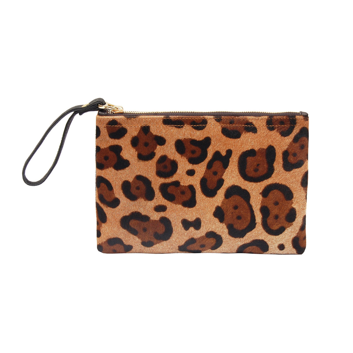 Leopard Print Leather Wristlet Clutch  | Ethically Sourced Hides