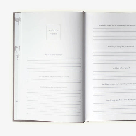 Adoption History Journal - Grey Linen