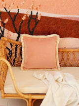 Soft Velvet "Apricot"  Pillow with Fringe by Moi Mili - Sumiye Co