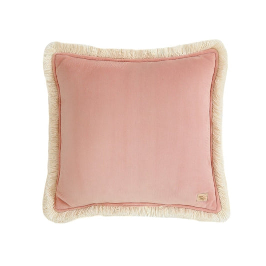 Soft Velvet "Apricot"  Pillow with Fringe by Moi Mili