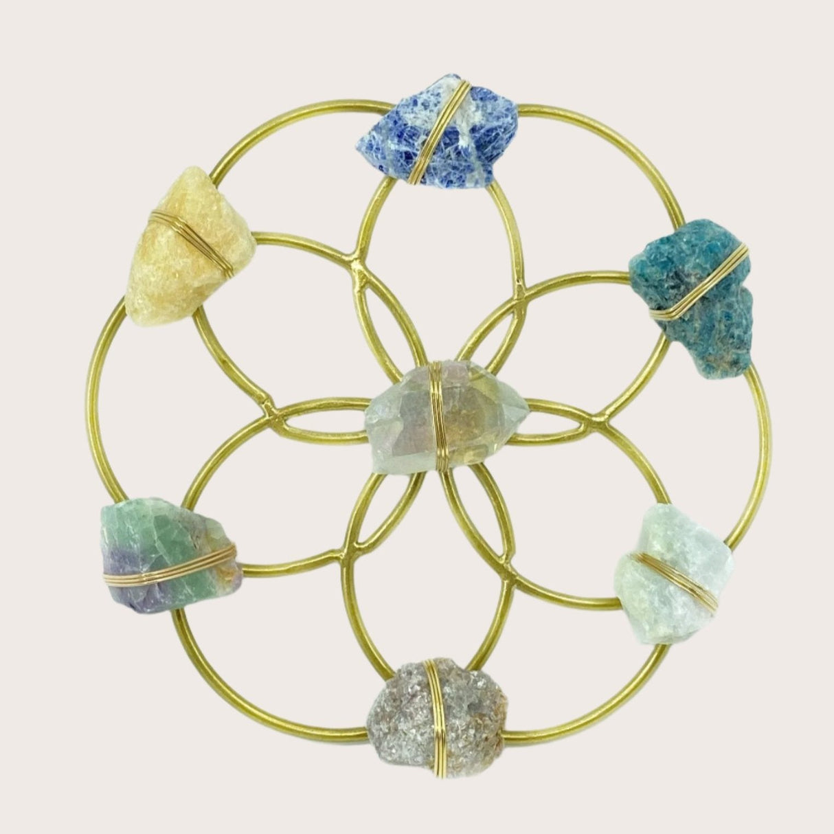 Aura Balancing Small Flower of Life Healing Crystal Grid