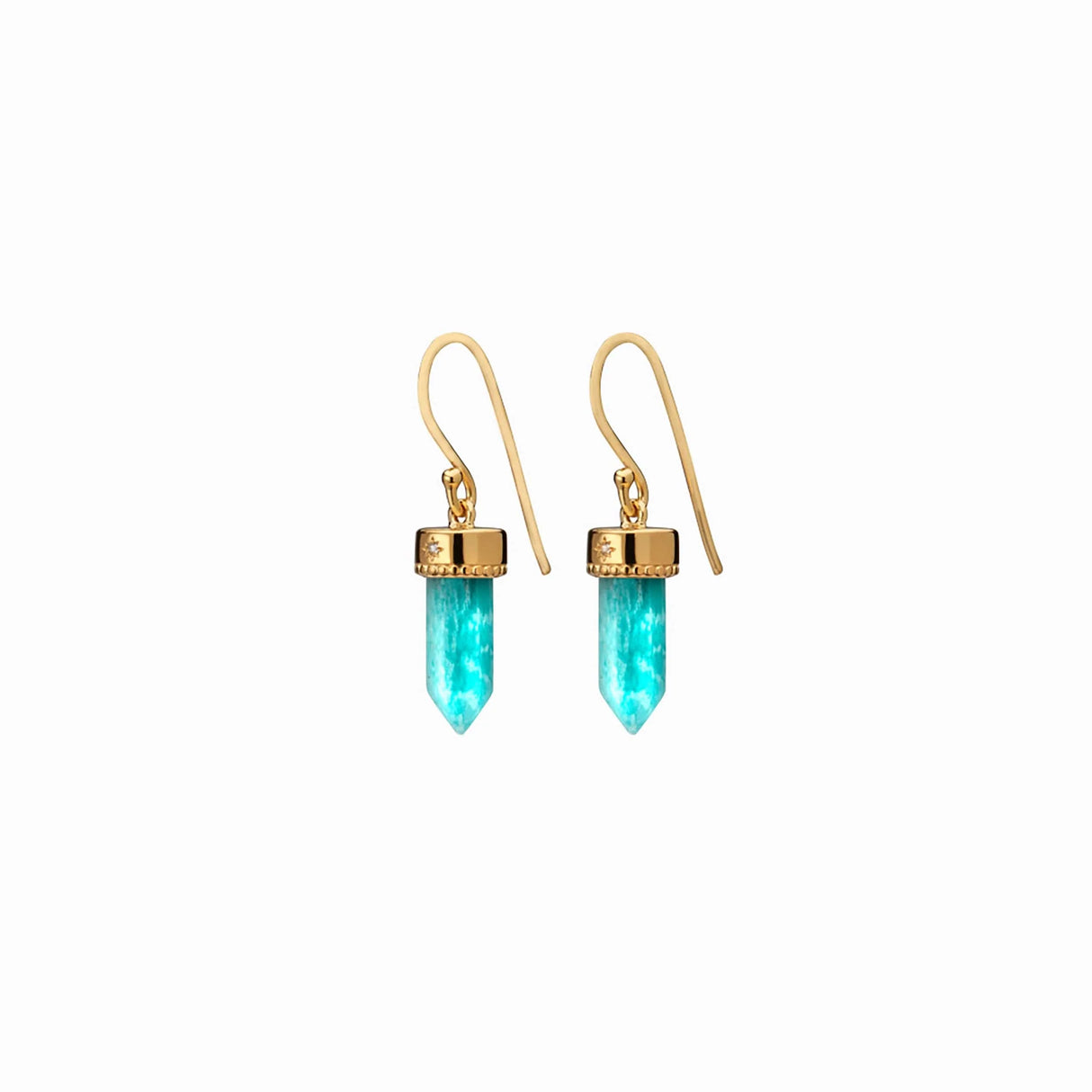 Pendientes de amazonita azul océano