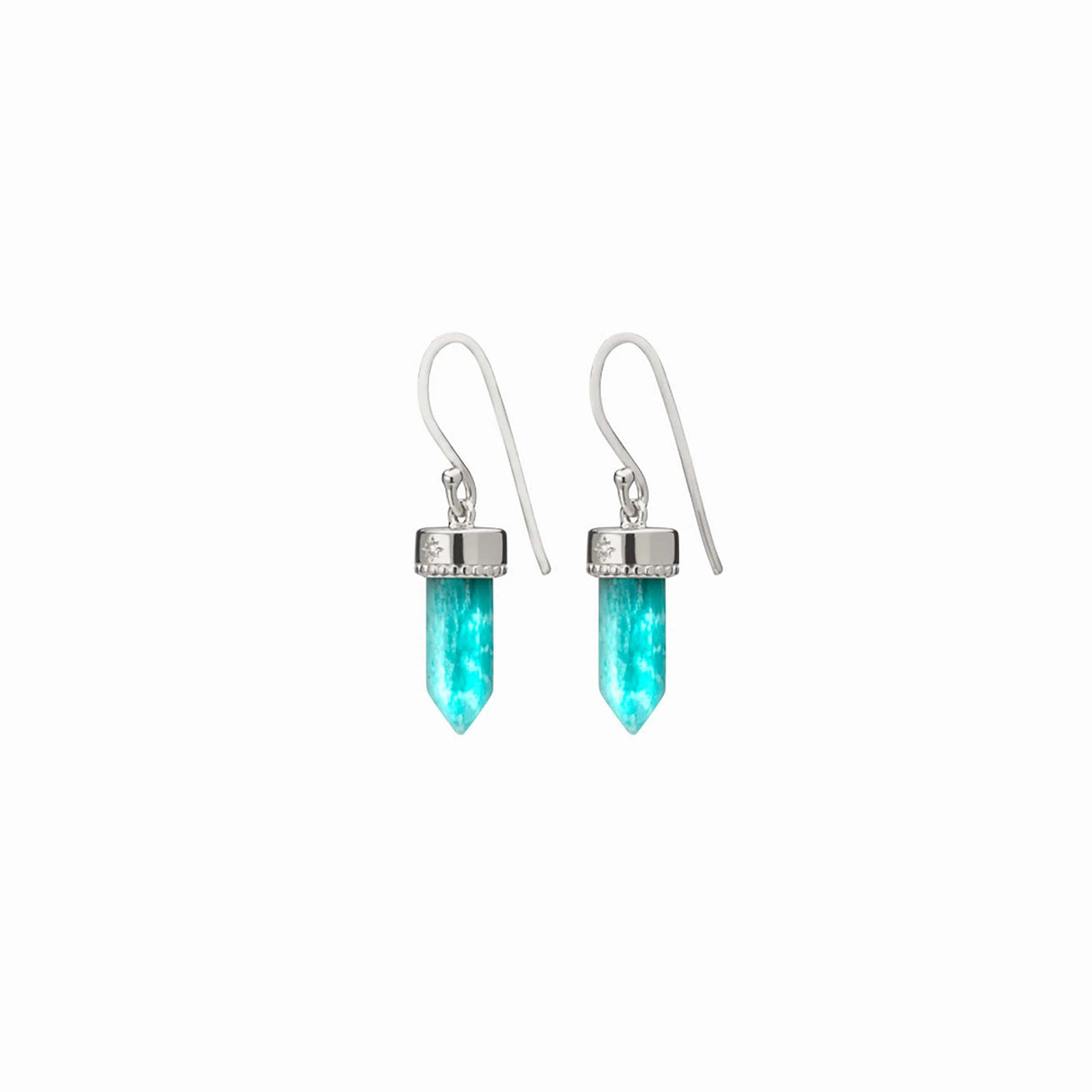 Pendientes de amazonita azul océano