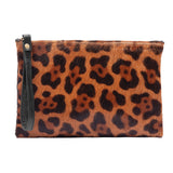 Leopard Print Leather Wristlet Clutch  | Ethically Sourced Hides - Sumiye Co