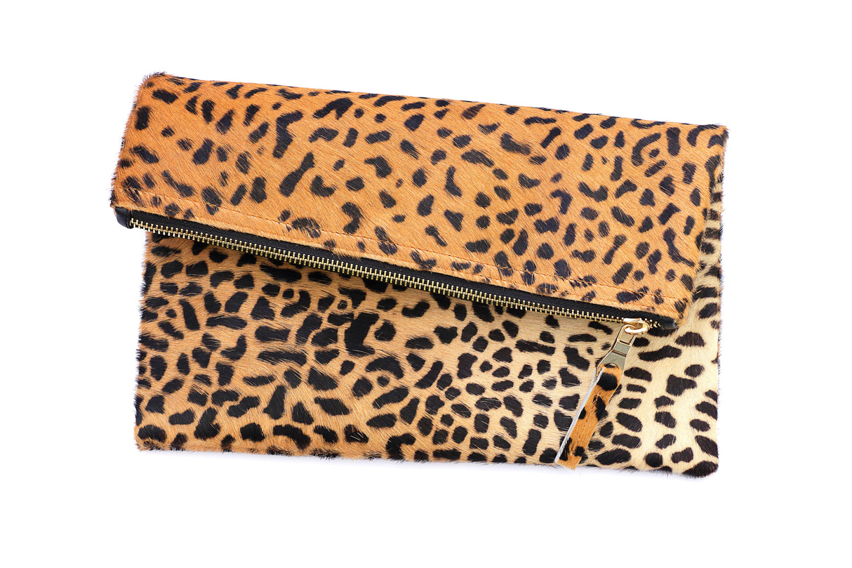 Leopard Print Leather Clutch | Ethically Sourced Hides