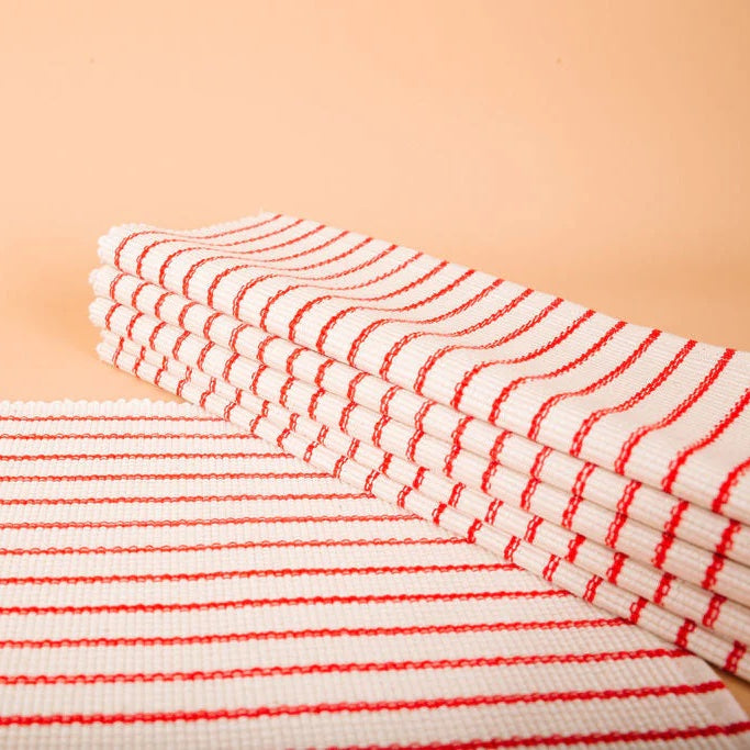 Red Rangi Placemats (Set of 4)  100% Organic Cotton | Handmade in Kenya - Sumiye Co