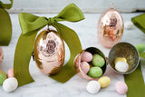 Copper Etched Bird & Floral Egg Ornaments (Set of 4) | Vintage French Inspired - Sumiye Co