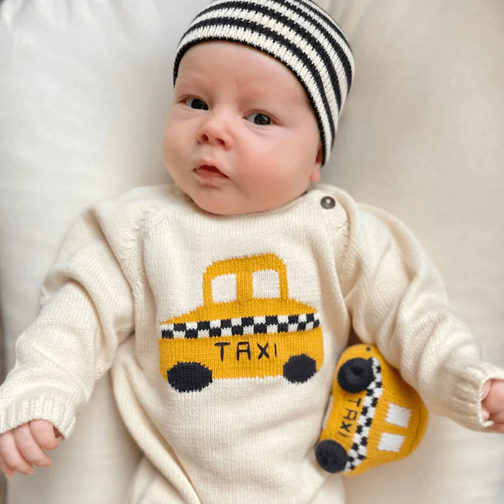 Knit Baby Romper - Taxi by Estella - Sumiye Co