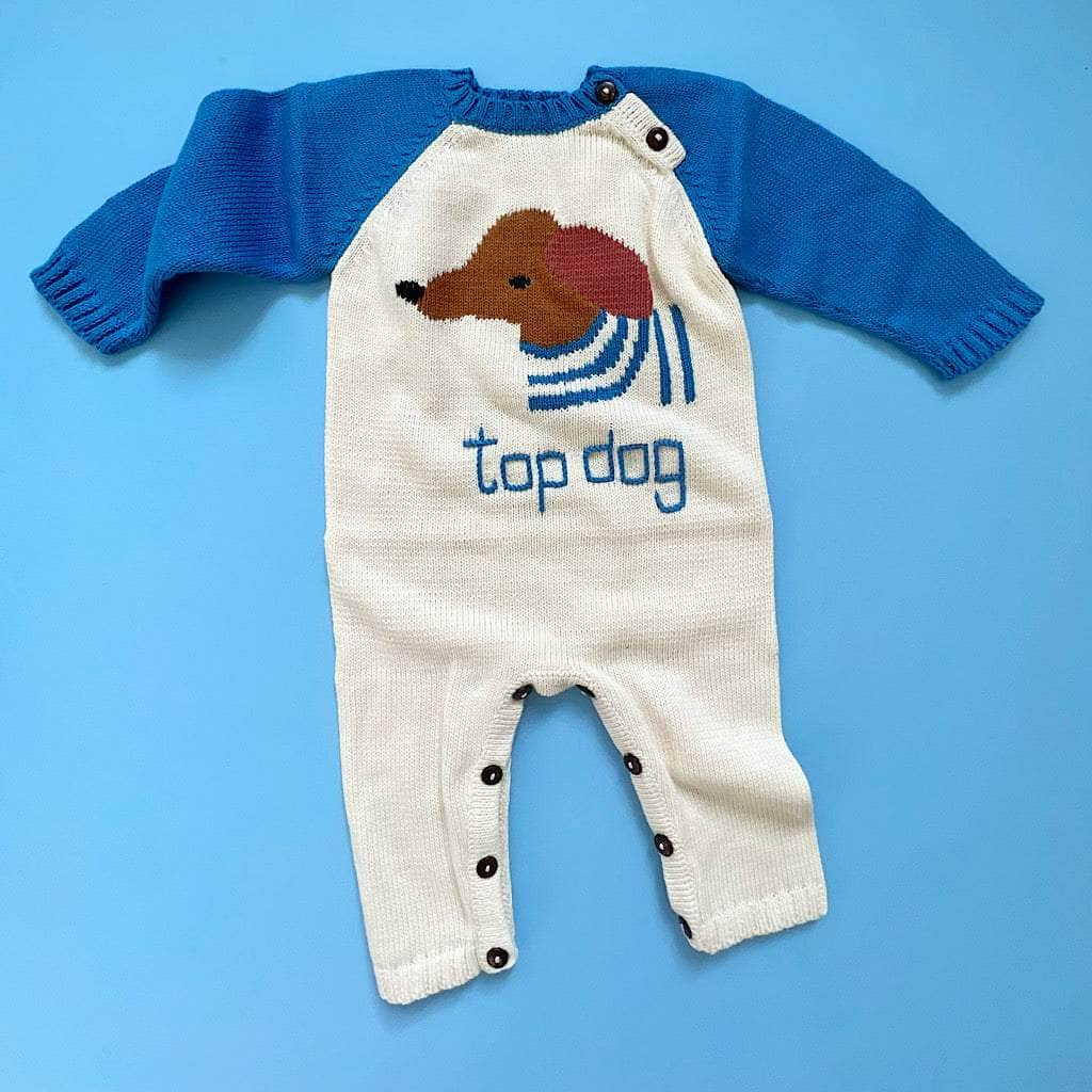 Knit Baby Romper-Top Dog by Estella - Sumiye Co