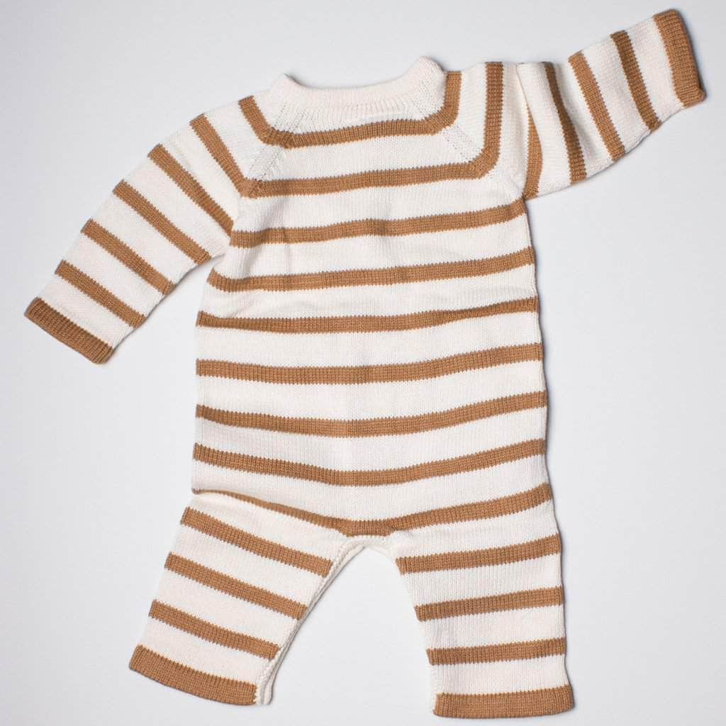 Organic Baby Romper, Long Knit - Stripe by Estella - Sumiye Co