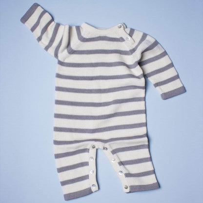 Organic Baby Romper, Long Knit - Stripe by Estella - Sumiye Co