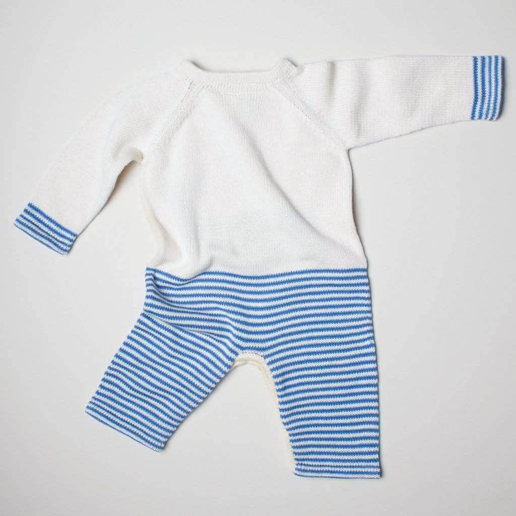 Organic Baby Romper, Long Knit - Whale by Estella - Sumiye Co