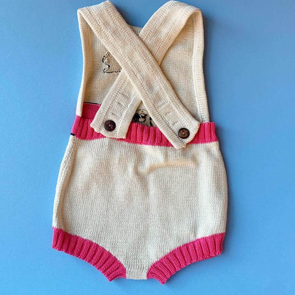 Organic Baby Romper ( 0-6 M) Sleeveless Knit - Girl Power by Estella - Sumiye Co