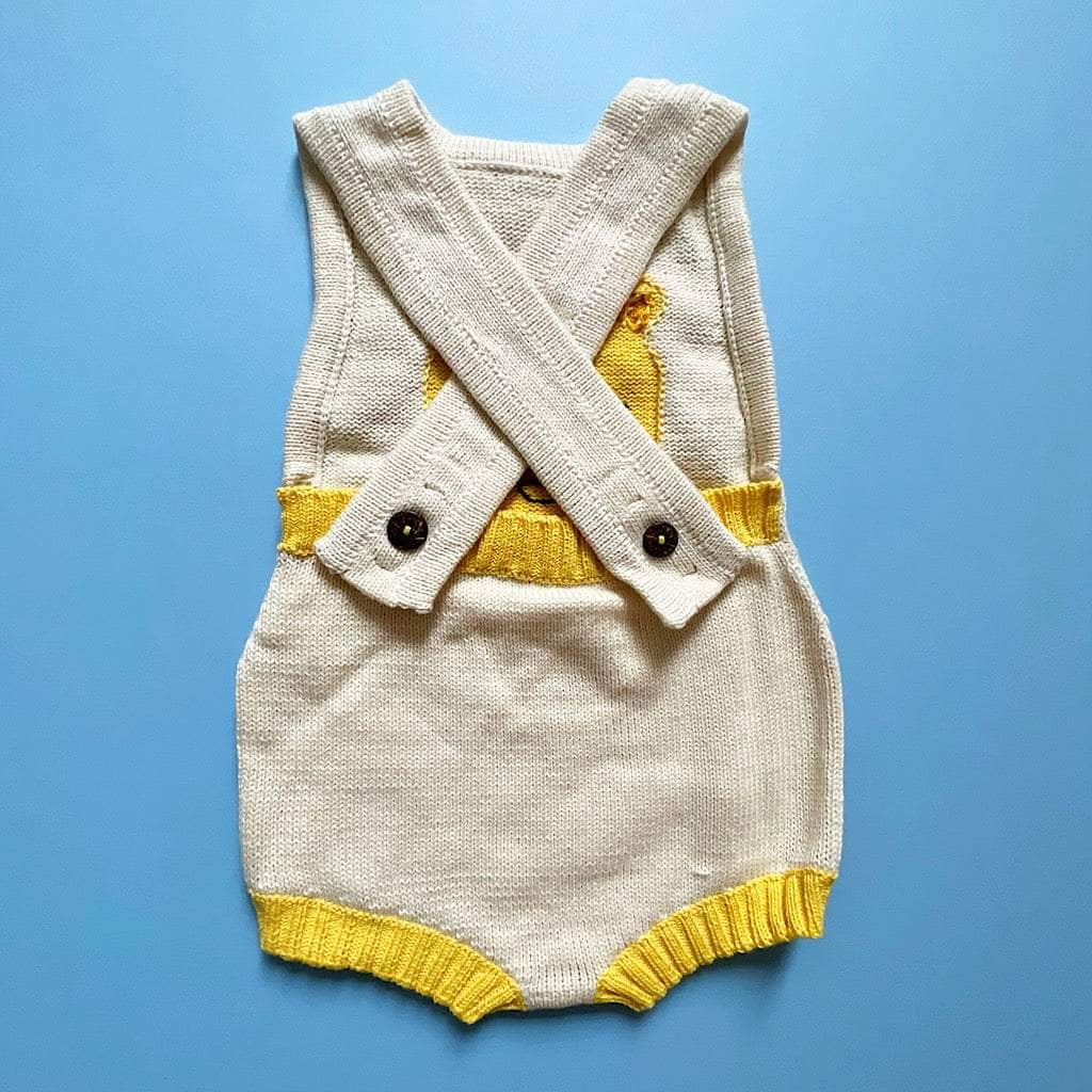 Lion Knitted Baby Onesie (0-4 M), Organic by Estella - Sumiye Co