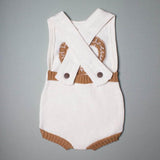 Organic Baby Romper, Sleeveless Knit - Pretzel by Estella - Sumiye Co