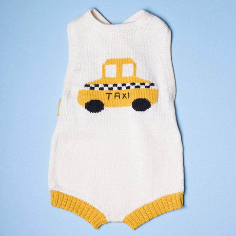 Organic Baby Romper, Sleeveless Knit - Taxi by Estella - Sumiye Co